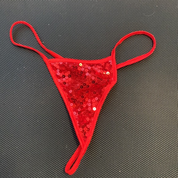 SUPER SEX bright red sequin party dress. BRAND NEW perfect condition w/ g-string - Picture 3 of 7